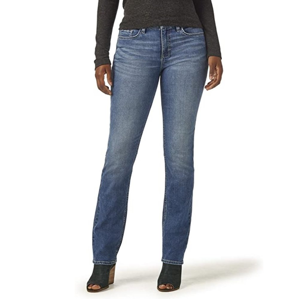 Riders by Lee Indigo Womens Midrise Straight Leg Jean Denim Pants Size 6M